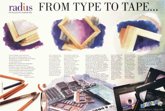 Print ad Radius Inc. product overview 1993