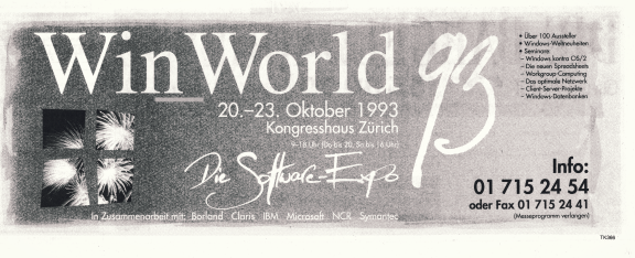 WinWorld Print-Anzeige schwarzweiss 1993